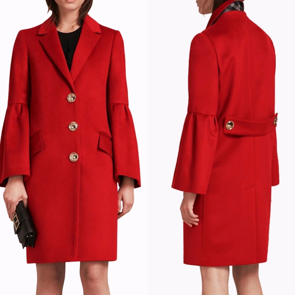 Burberry Red Wool Coat